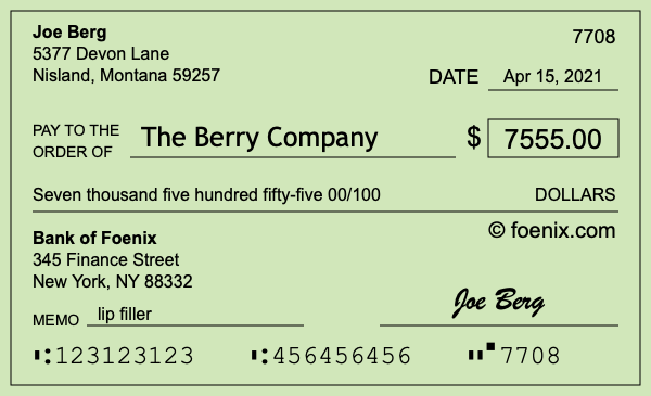 How to write a check for $7,555