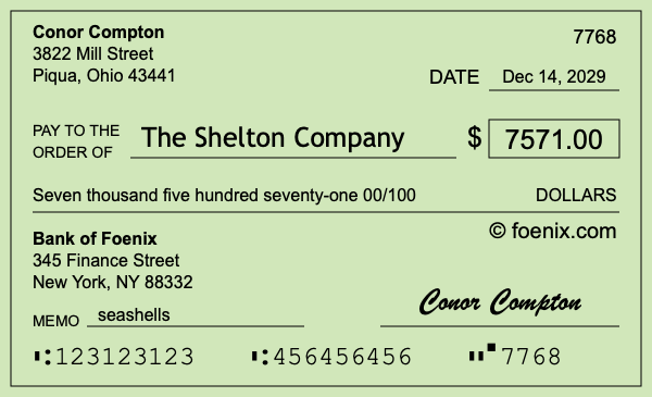 How to write a check for $7,571