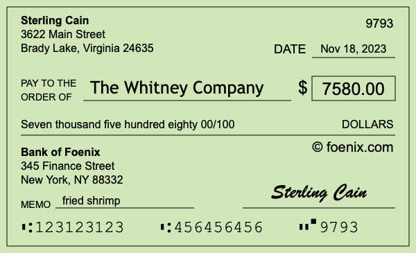 How to write a check for $7,580