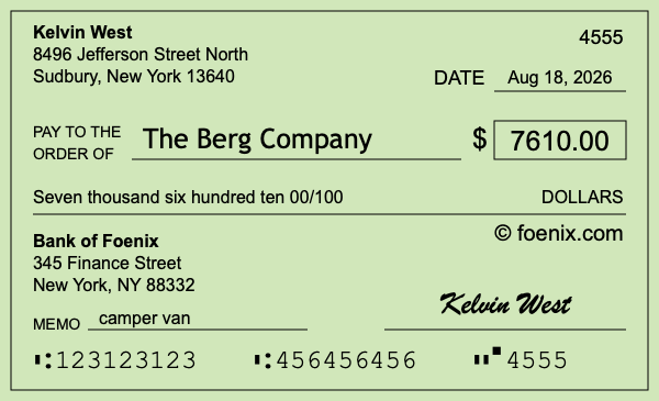 How to write a check for $7,610