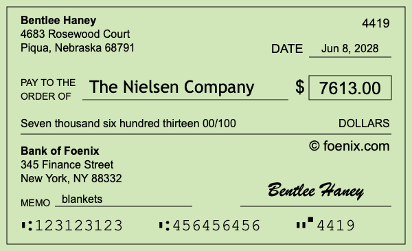 How to write a check for $7,613