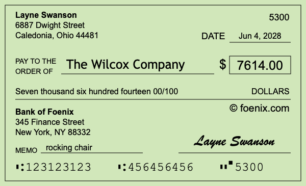 How to write a check for $7,614