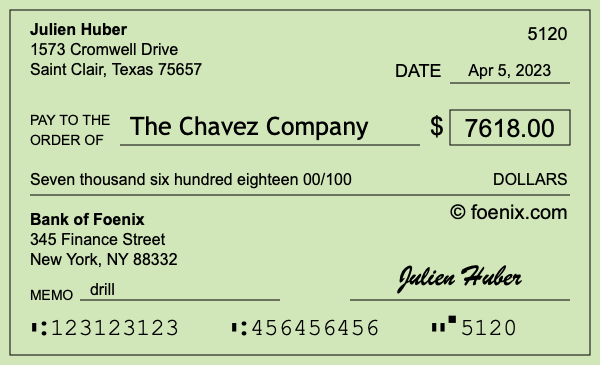 How to write a check for $7,618