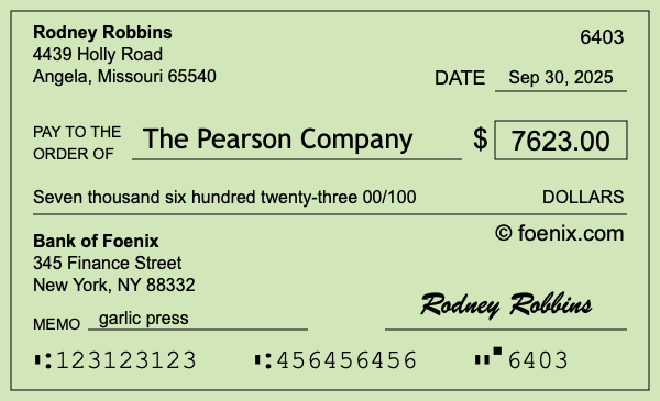 How to write a check for $7,623