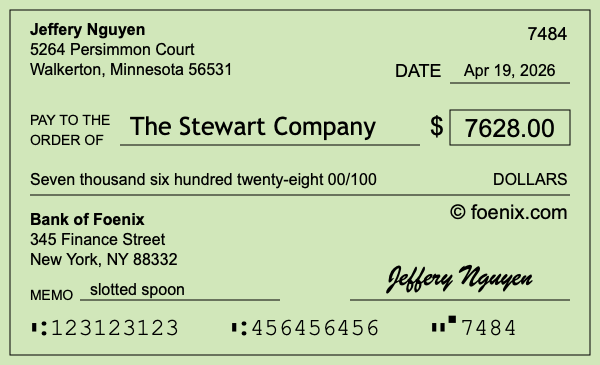 How to write a check for $7,628