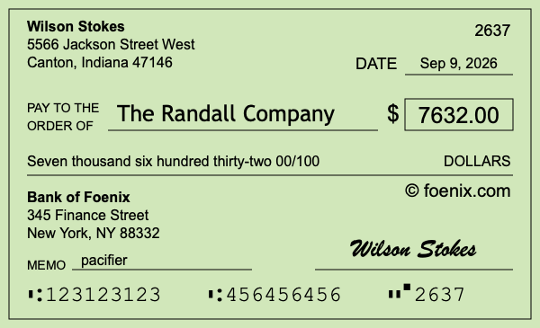 How to write a check for $7,632