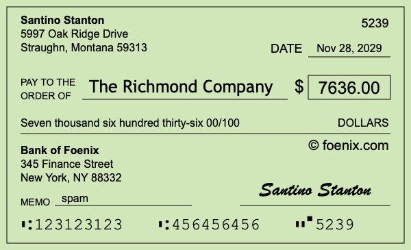 How to write a check for $7,636