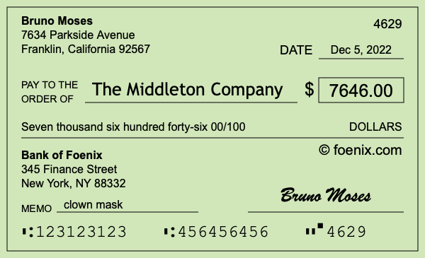 How to write a check for $7,646