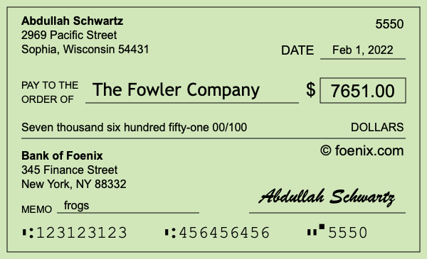 How to write a check for $7,651