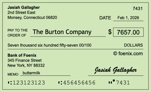 How to write a check for $7,657