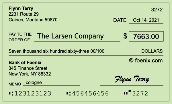 How to write a check for $7,663