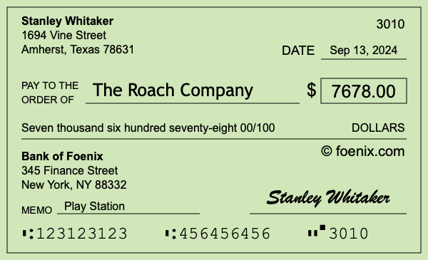 How to write a check for $7,678