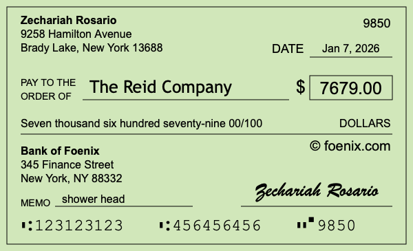 How to write a check for $7,679