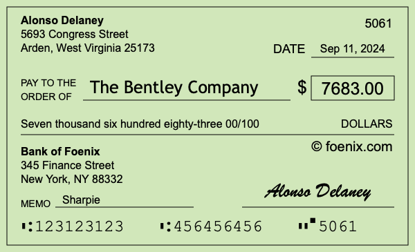 How to write a check for $7,683