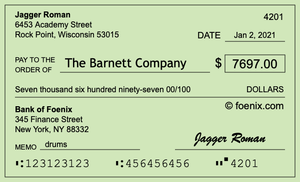 How to write a check for $7,697