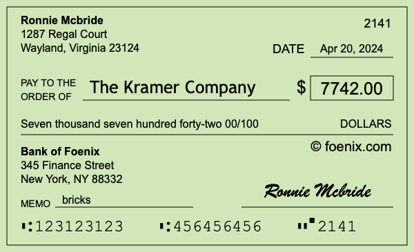 How to write a check for $7,742