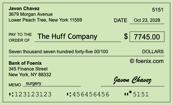 How to write a check for $7,745