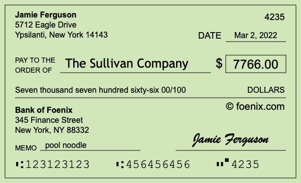 How to write a check for $7,766