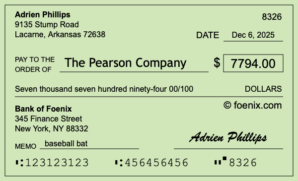 How to write a check for $7,794