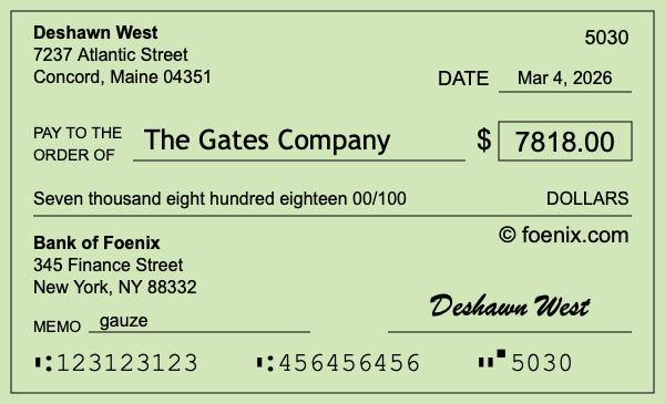 How to write a check for $7,818