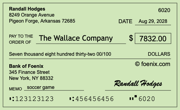 How to write a check for $7,832