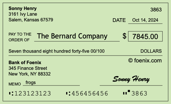 How to write a check for $7,845