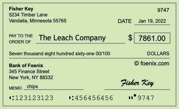 How to write a check for $7,861