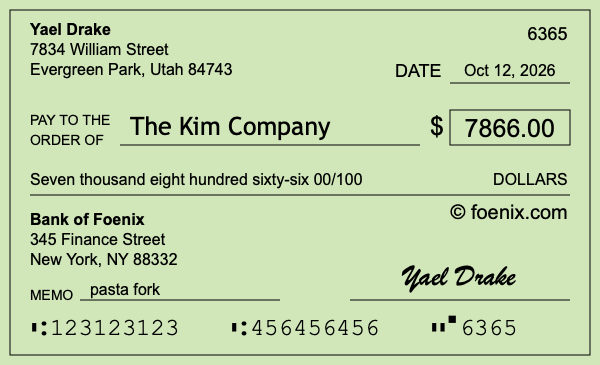 How to write a check for $7,866