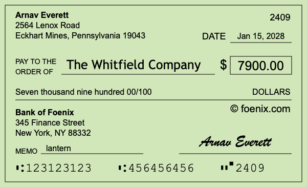 How to write a check for $7,900