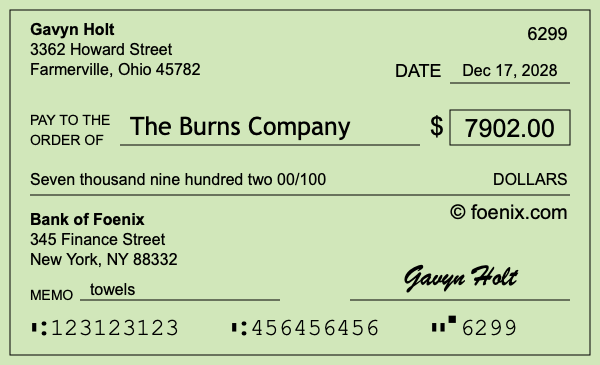 How to write a check for $7,902