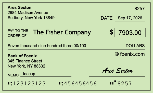 How to write a check for $7,903