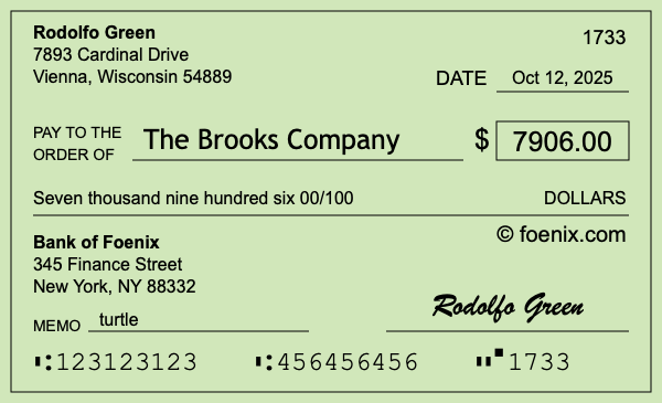 How to write a check for $7,906