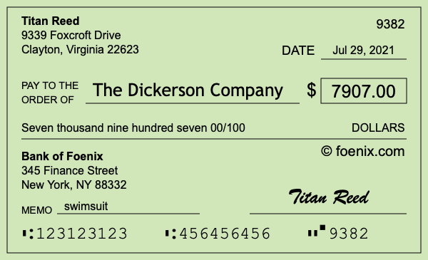 How to write a check for $7,907
