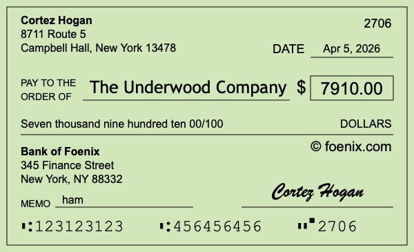 How to write a check for $7,910