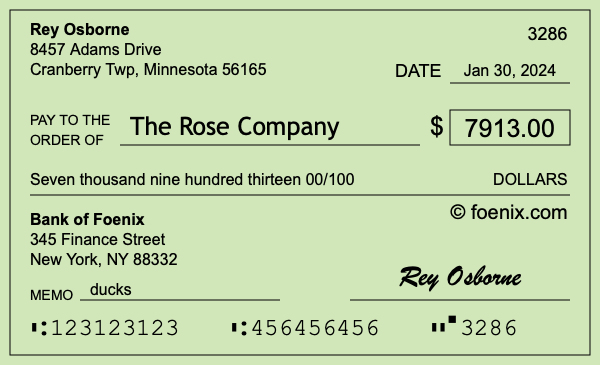 How to write a check for $7,913