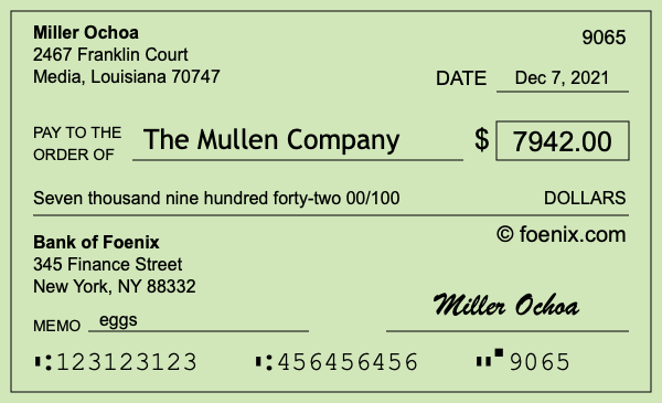 How to write a check for $7,942