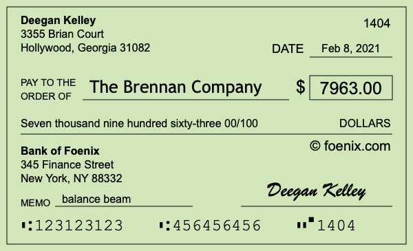 How to write a check for $7,963