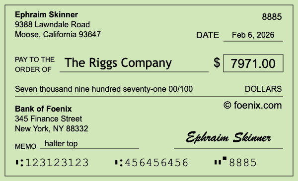 How to write a check for $7,971