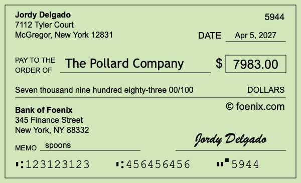 How to write a check for $7,983