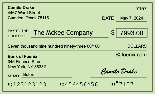 How to write a check for $7,993