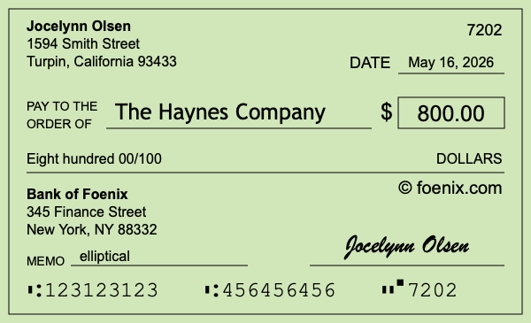 How To Write A Check For 800