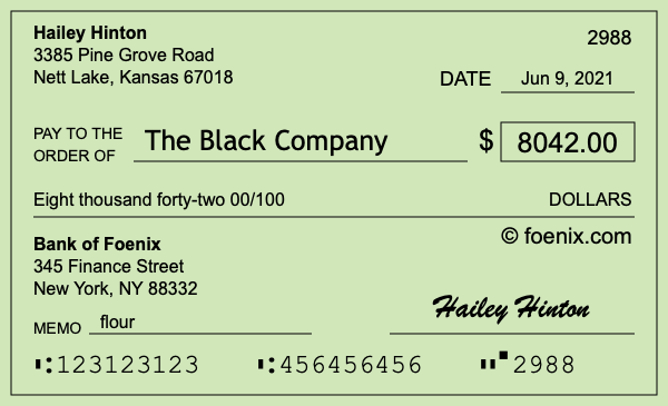 How to write a check for $8,042