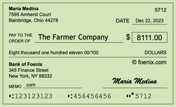 How to write a check for $8,111