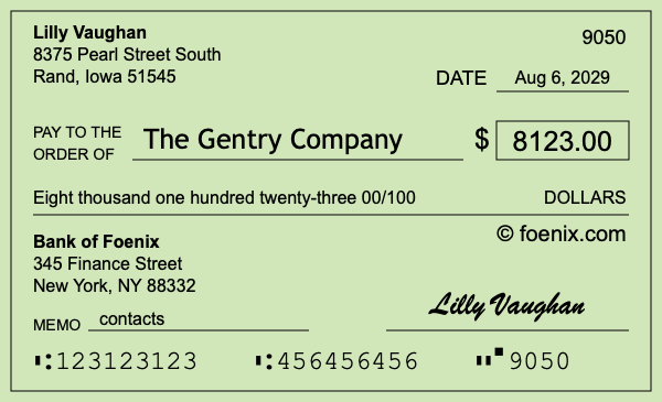 How to write a check for $8,123