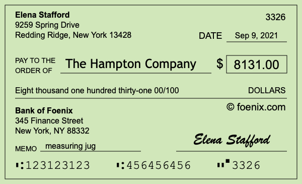 How to write a check for $8,131