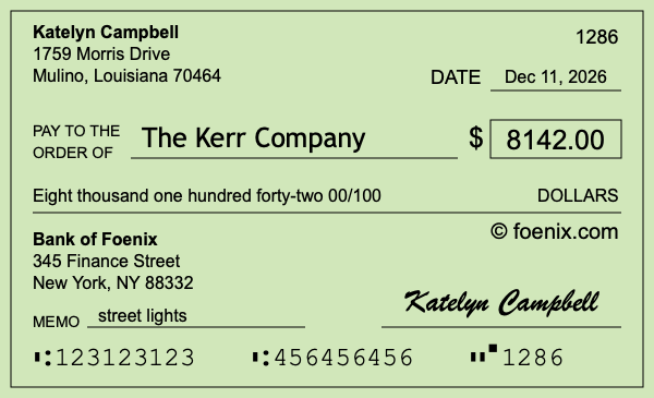 How to write a check for $8,142