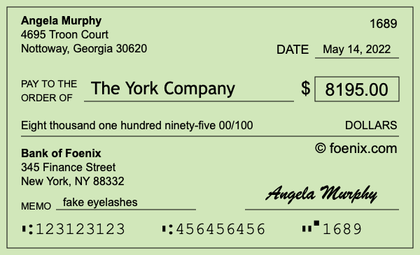 How to write a check for $8,195