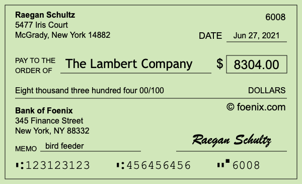How to write a check for $8,304