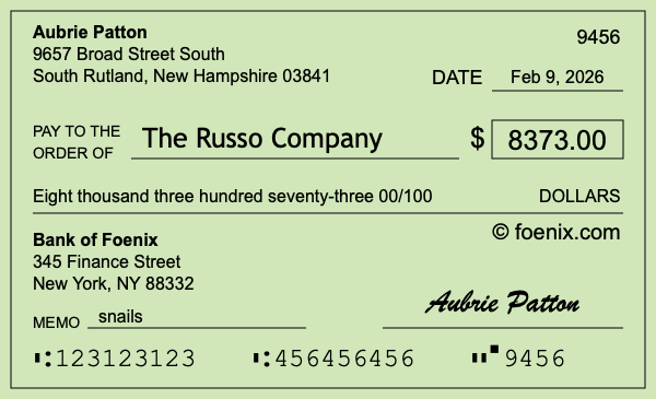 How to write a check for $8,373