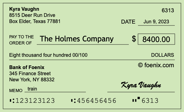 How to write a check for $8,400